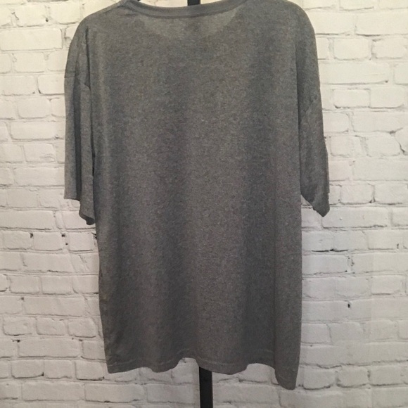 Nike Fit Dry Heather Grey T-Shirt Orange Logo - Picture 2 of 5